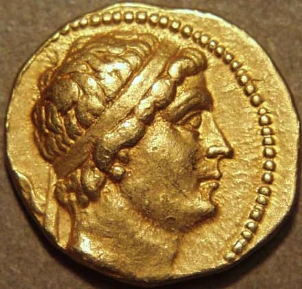Euthydemos I Gold stater, c. 230-220 BCE obverse