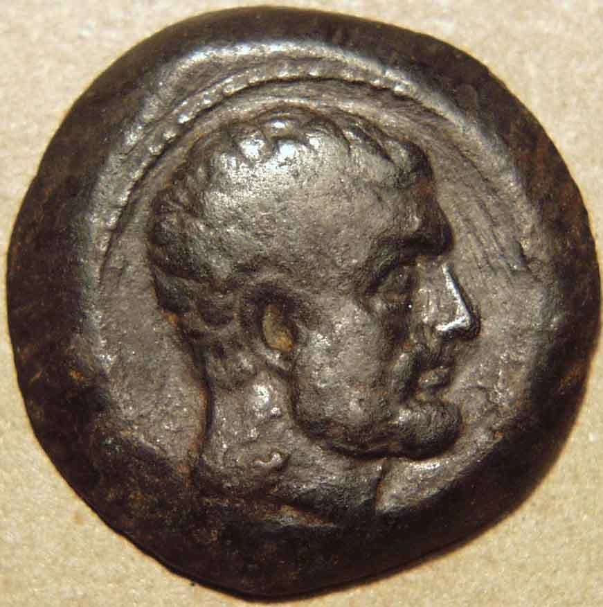 Euthydemos I Bronze chalkous / unit, c. 230-220 BCE - Copper obverse