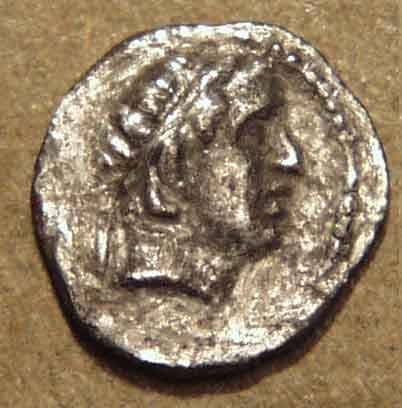 Euthydemos I Silver hemiobol, c. 220-200 BCE obverse
