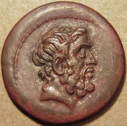 Euthydemos I Bronze dichalkon / double unit, c. 220-200 BCE - Copper obverse