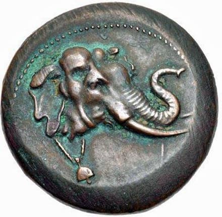 Demetrios I Copper dichalkon / double unit, c. 200-185 BCE obverse