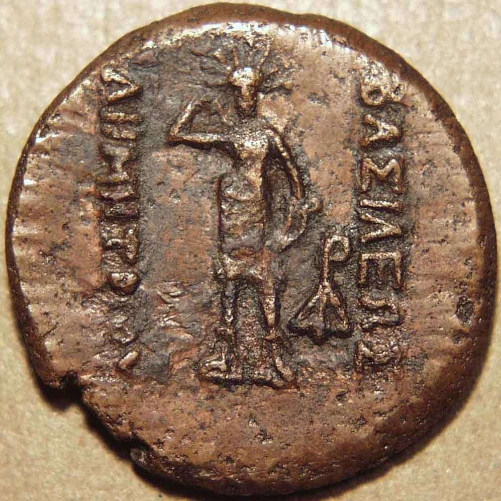 Demetrios I Clay tetradrachm imitation, c. 200-185 BCE reverse