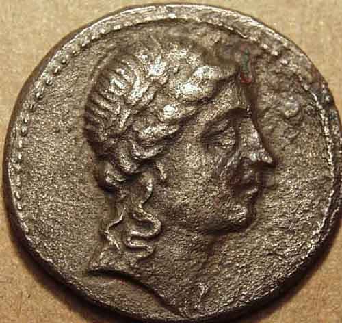 Cupro-nickel dichalkon / double unit, c. 185-180 BCE - Copper obverse