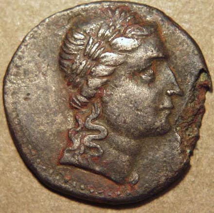 Cupro-nickel chalkous / single unit, c. 185-180 BCE - Copper obverse