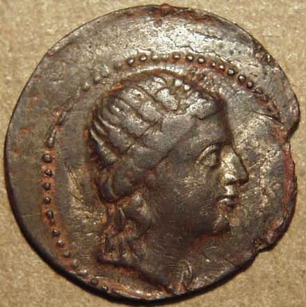 Cupro-nickel lepton / half unit, c. 185-180 BCE - Copper obverse
