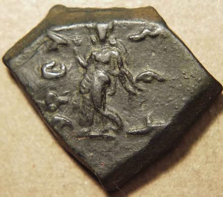 Pantaleon AE square 1.5 karshapana, c. 185-180 BCE - Copper obverse