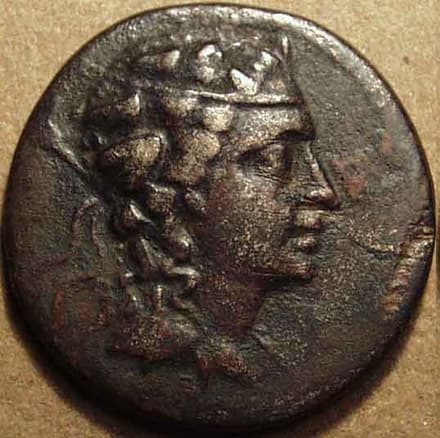 Cupro-nickel dichalkon / double unit, c. 185-170 BCE - Copper obverse