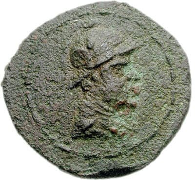 Bactria: Eucratides I, Bronze double - Copper obverse