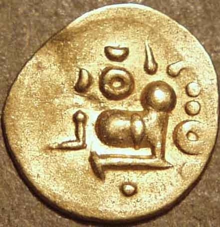 Series 2 gold fanam obverse