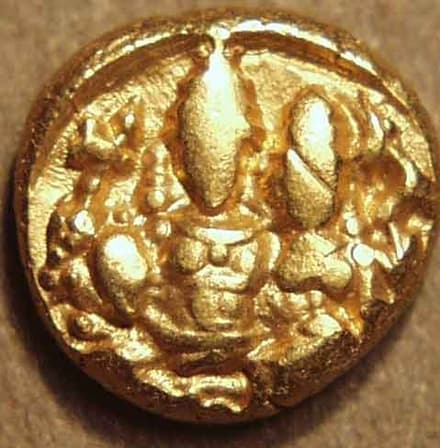 Keladi Nayakas gold pagodas in name of Sadasiva obverse