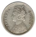 One Fourth Rupee (Queen Victoria, Mature Bust) obverse