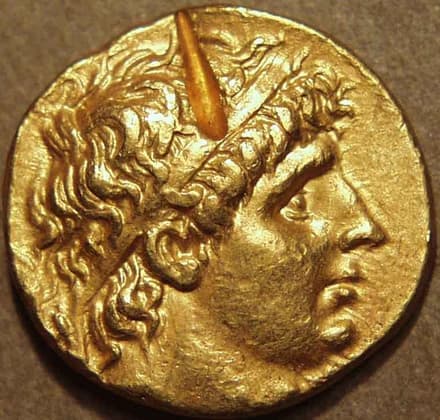 Antiochos I Gold stater, c. 270 BCE obverse