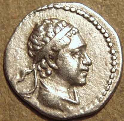 Euthydemos II Silver obol, c. 185-180 BCE obverse