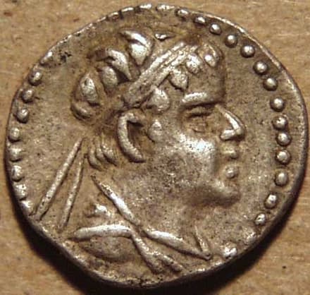 Bactria: Eucratides I, Silver obol obverse