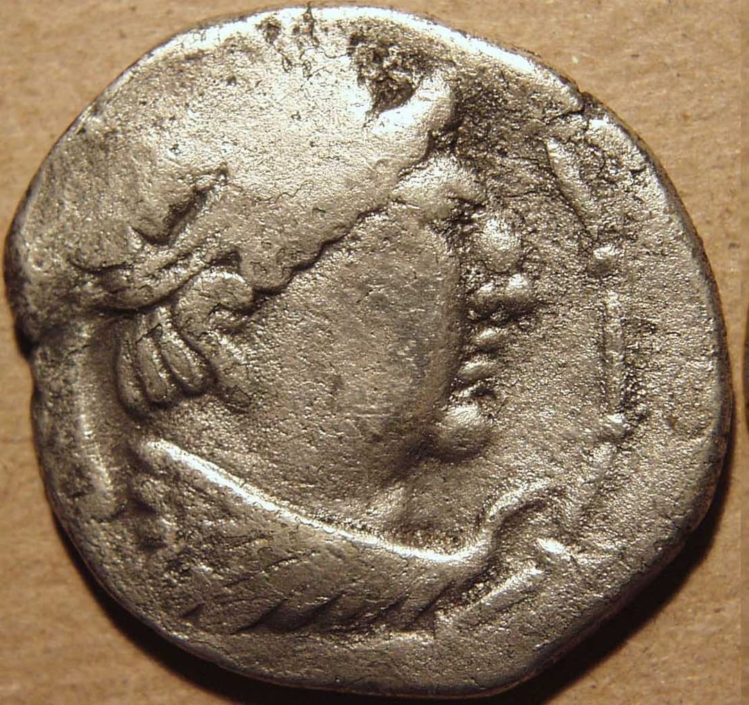 Scythian: Heliocles imitation, Billon tetradrachm - Copper obverse