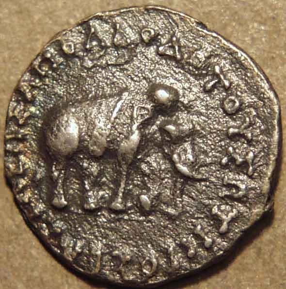 Indo-Greek: Apollodotus I, Silver Attic weight hemidrachm obverse