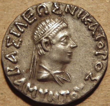 Amyntas, Silver drachm (Indian standard) obverse