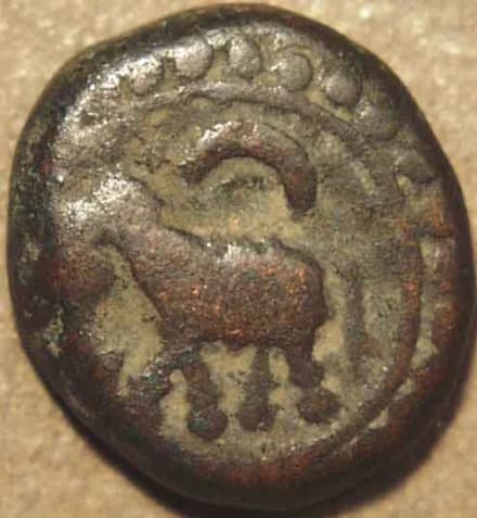 Devaloy Devaraja elephant copper kasu types obverse