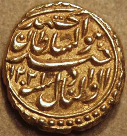 Tipu Sultan gold pagoda, Patan, AM 1221 obverse