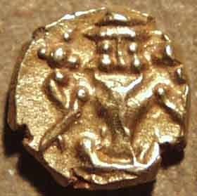 Krishna Raja Wodeyar III gold Kanthirava fanams obverse