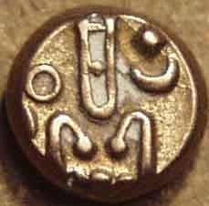 Dutch India: Gold fanam, Negapatam, early type obverse