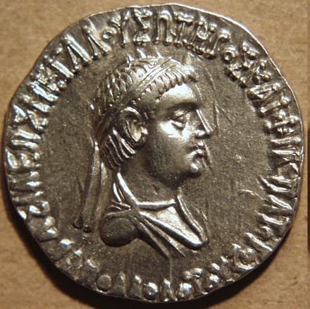 Apollodotus II, Silver tetradrachm obverse