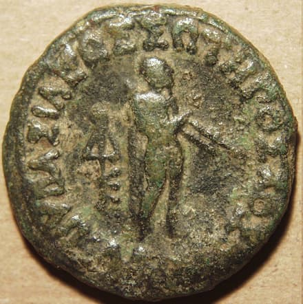 Apollodotus II, AE obol/octuple - Copper obverse