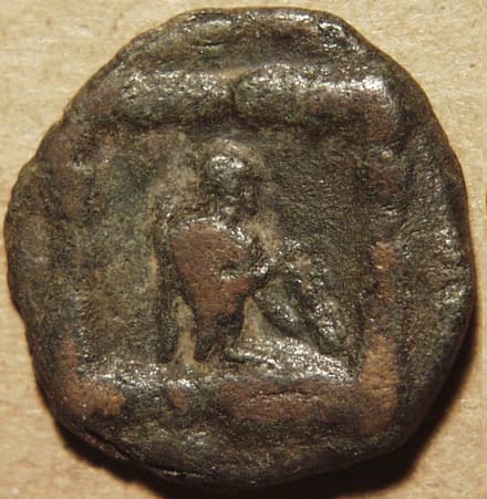 Apollodotus II, AE double unit - Copper obverse