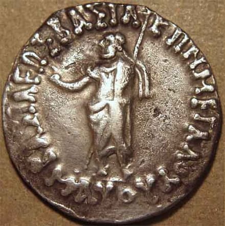 Maues, Silver tetradrachm obverse