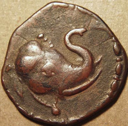 Maues, AE hemi-obol - Copper obverse