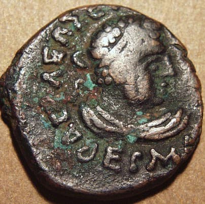 Kujula Kadphises AE tetradrachm - Copper obverse