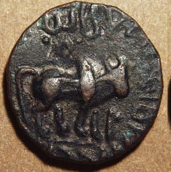 Kujula Kadphises AE tri-chalkon, Chach - Copper obverse
