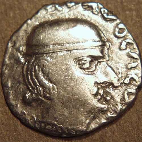Rudrasimha I Jivadaman Rudrasena I Representative coin entries listed on catalog gallery page (Representative coin entries listed on… - CI-DYN-B42-001 obverse