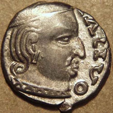 Yasodaman I Vijayasena Isvaradatta Representative coin entries listed on catalog gallery page (Representative coin entries listed on… - CI-DYN-B45-005 obverse