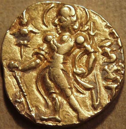 Archer and other gold dinar types obverse