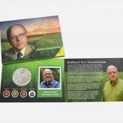 India Commemorative Birth Centenary of Prof. M.S. Swaminathan | Rs. 100 UNC Coin obverse