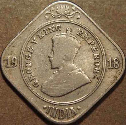 Two Annas (George V - Major Design Change) obverse