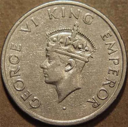 One Anna (George VI) obverse