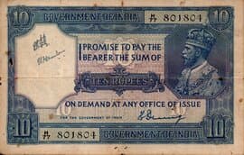 10 Rupees - George V (2nd Issue) ND (1926) front