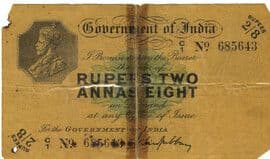 2 Rupees 8 Annas (2.5 Rupees) - George V ND (1918) front