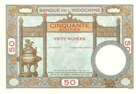 50 Roupies / Rupees 1936-1945 front