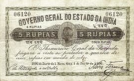 5 Rupias 1896 front