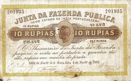 10 Rupias 1882 front