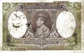 10 000 Rupees - George VI ND (1938) front