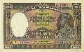 1000 Rupees - George V ND (1928) front