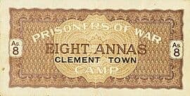 8 Annas (Clement Town; PoW Camps) ND (1941-1945) front