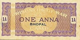 1 Anna (Bhopal; PoW Camps) ND (1941-1945) front