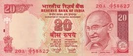 20 Rupees (No Date) ND (2002) front