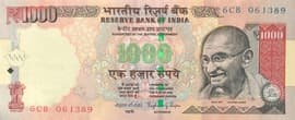1000 Rupees (Dated Reverse with Rupee Symbol - ₹) 2006-2016 front