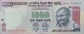1000 Rupees (No Date) ND (2000-2002) front